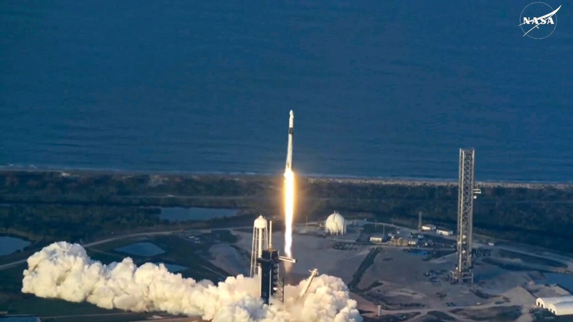 The successful launch of Spacex Dragon on the mission to obtain NASA astronauts in ISS back to earth