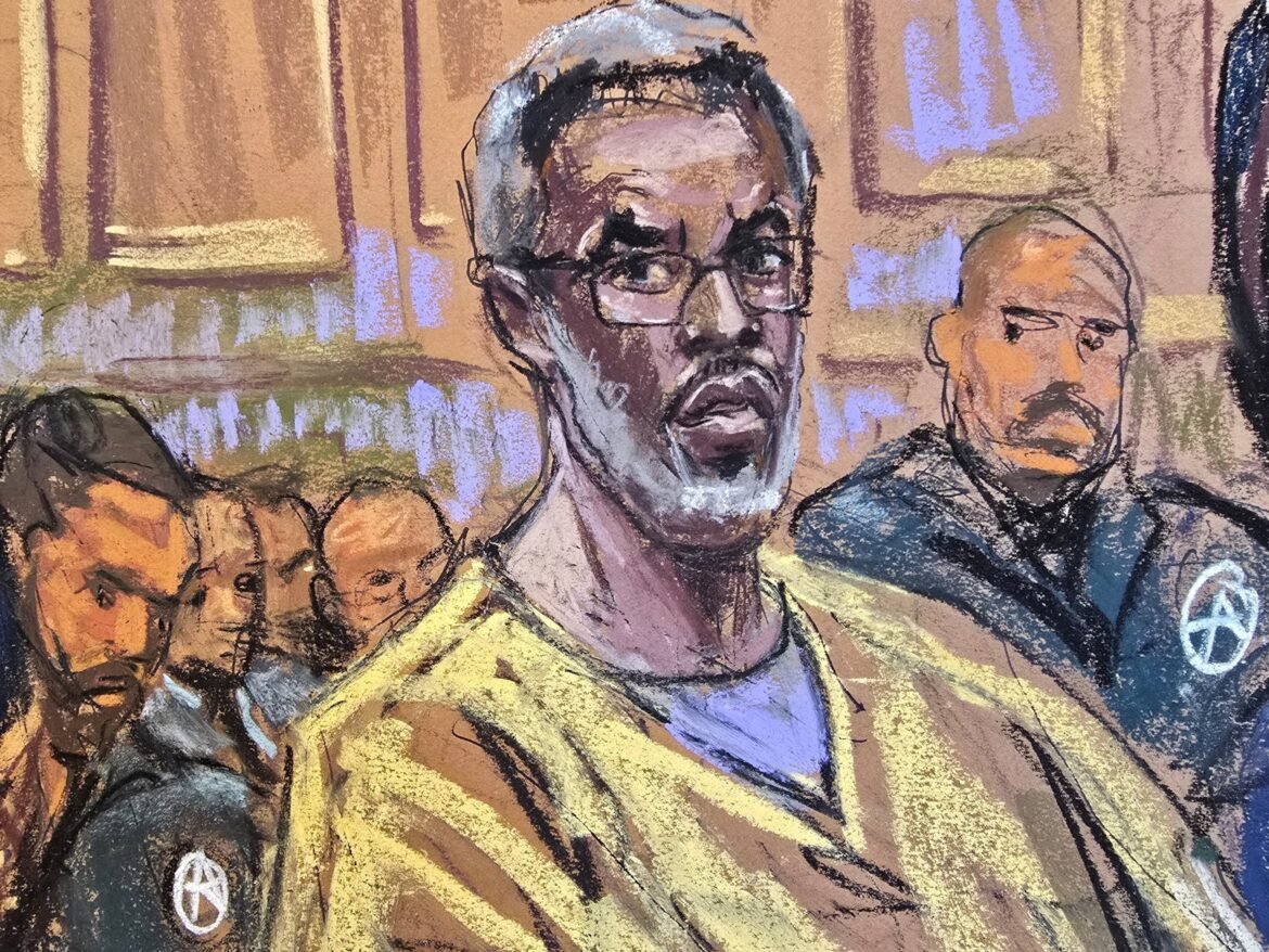 Photo: Sean "Diddy" Com combs listening when lawyer Alexandra Shapiro (not seen) argues during a hearing in a court room in New York, USA, on September 25, 2025, in this sketch of the Court.